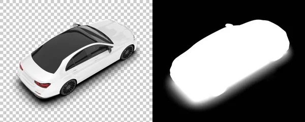 Рендеринг Иллюстрации Авто Моделей Спина Белый Современный Автомобиль Прозрачном Фоне — стоковое фото