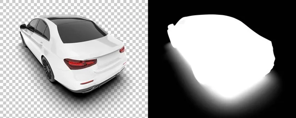 Illustrazione Rendering Modelli Auto Posteriore Bianco Auto Moderna Sfondo Trasparente — Foto Stock
