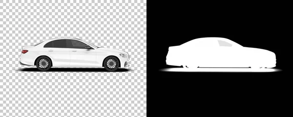 Рендеринг Иллюстрации Авто Моделей Спина Белый Современный Автомобиль Прозрачном Фоне — стоковое фото