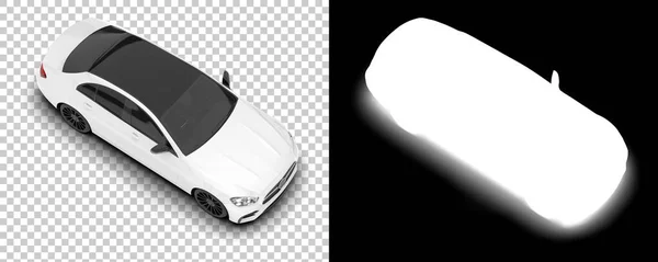 透明な背景の自動車モデル 背部および白い現代車の3Dレンダリングのイラスト — ストック写真