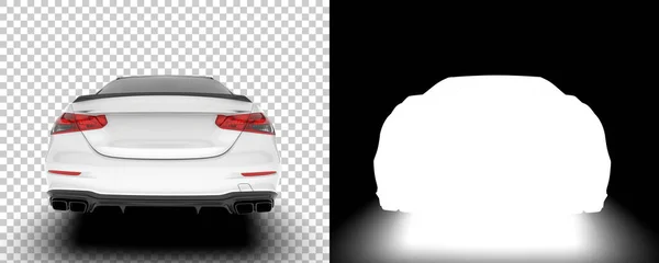 Rendering Illustration Auto Models Back White Modern Car Transparent Background — Stock Photo, Image