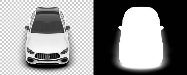 Fehér Modern Autó Átlátszó Háttér Renderelés Illusztrációja Auto Modellek — Stock Fotó