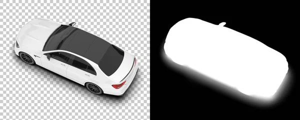 Carro Moderno Fundo Transparente Ilustração Renderização Modelos Automóveis Costas Branco — Fotografia de Stock