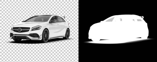 Білий Сучасний Автомобіль Прозорому Фоні Ілюстрація Автомобільних Моделей — стокове фото