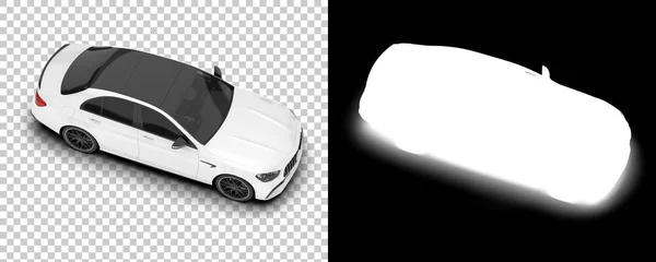 Biały Nowoczesny Samochód Przezroczystym Tle Ilustracja Renderowania Modeli Samochodów — Zdjęcie stockowe