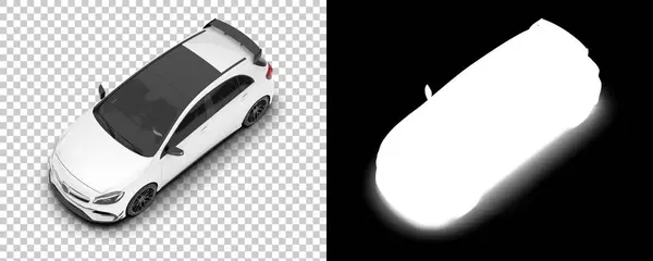 Carro Moderno Branco Fundo Transparente Ilustração Renderização Modelos Automóveis — Fotografia de Stock