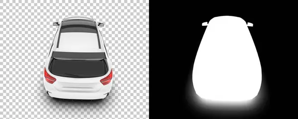 White Modern Car Transparent Background Rendering Illustration Auto Models — Stock Photo, Image