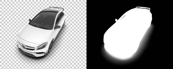 Vit Modern Bil Transparent Bakgrund Rendering Illustration Auto Modeller — Stockfoto