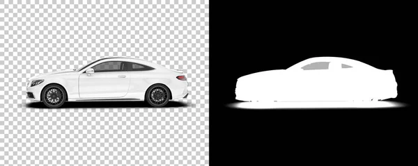 Nowoczesny Samochód Przezroczystym Tle Ilustracji Renderowania Modeli Samochodów Pleców Bieli — Zdjęcie stockowe