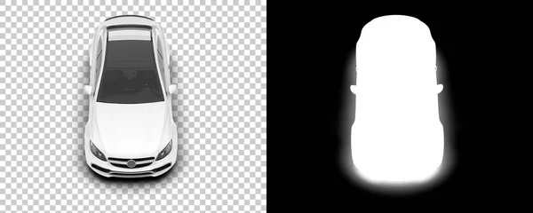 透明な背景 背部および白の3Dレンダリングのイラストの現代車 — ストック写真