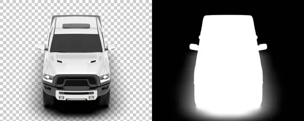 Zwart Wit Illustratie Van Pick Truck — Stockfoto