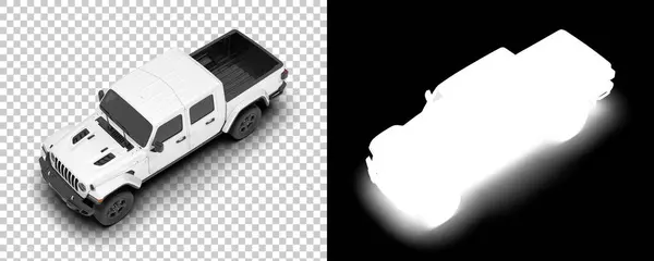 Black White Illustration Pickup Truck — Stock Photo, Image