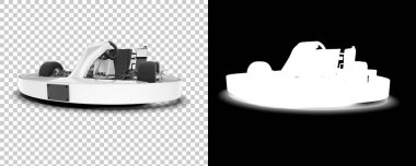 Race car isolated on background with mask. 3d rendering - illustration