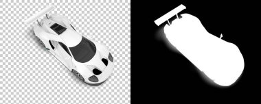 Race car isolated on background with mask. 3d rendering - illustration