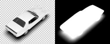 Race car isolated on background with mask. 3d rendering - illustration