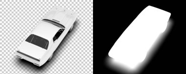 Race car isolated on background with mask. 3d rendering - illustration