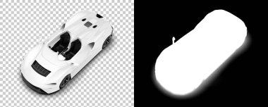 Sport car isolated on background with mask. 3d rendering, illustration