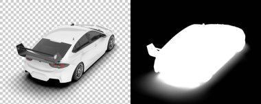 sport car isolated on background. 3d rendering - illustration