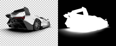 Sport car isolated on background with mask. 3d rendering - illustration