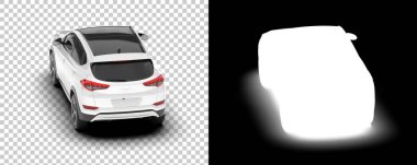 SUV car car isolated on background with mask. 3d rendering - illustration 