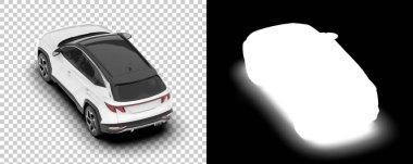 SUV car car isolated on background with mask. 3d rendering - illustration 