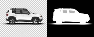 SUV car car isolated on background with mask. 3d rendering - illustration 