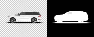 SUV car car isolated on background with mask. 3d rendering - illustration 