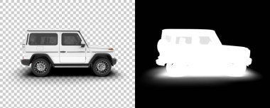 SUV car car isolated on background with mask. 3d rendering - illustration 