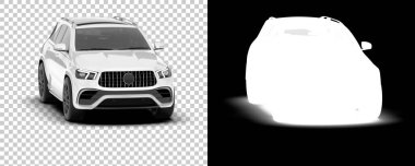 SUV car car isolated on background with mask. 3d rendering - illustration 