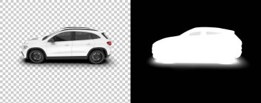 SUV car car isolated on background with mask. 3d rendering - illustration 