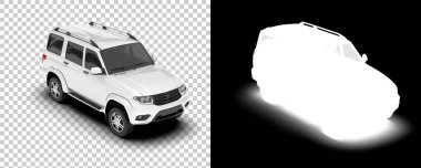 SUV car car isolated on background with mask. 3d rendering - illustration 