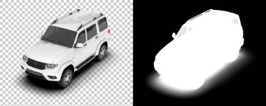 SUV car car isolated on background with mask. 3d rendering - illustration 