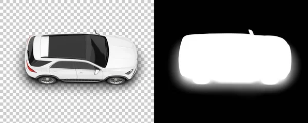 Modern Car Suv Isolated Background Mask Rendering Illustration — Stok fotoğraf