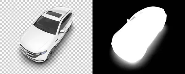 Modern Car Suv Isolated Background Mask Rendering Illustration — Photo
