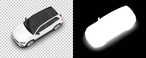 Modern Car Suv Isolated Background Mask Rendering Illustration — Stok fotoğraf