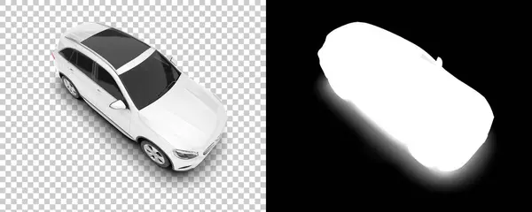 Modern Car Suv Isolated Background Mask Rendering Illustration — Zdjęcie stockowe