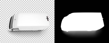 Cargo van isolated on background with mask. 3d rendering - illustration