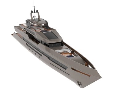 Mega yacht for luxurious vacation, big modern water transport