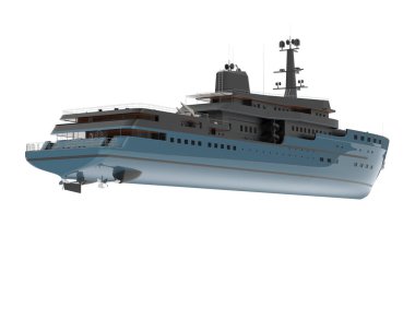 Mega yacht for luxurious vacation, big modern water transport