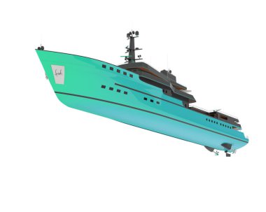 Mega yacht for luxurious vacation, big modern water transport