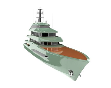 Mega yacht for luxurious vacation, big modern water transport