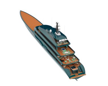 Mega yacht for luxurious vacation, big modern water transport