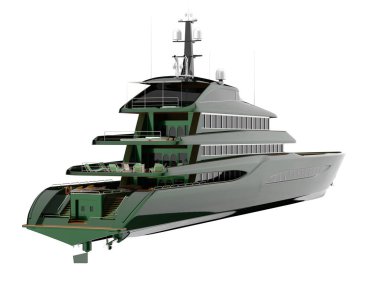 Mega yacht for luxurious vacation, big modern water transport