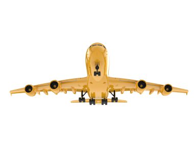 Commercial airplane isolated on background. 3d rendering - illustration