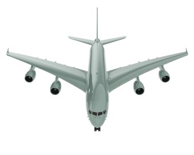 Commercial airplane isolated on background. 3d rendering - illustration