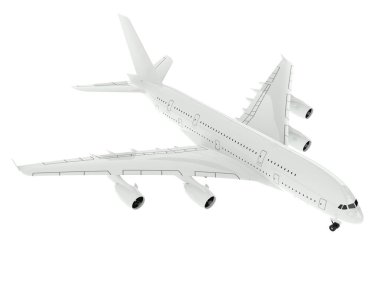 Commercial airplane isolated on background. 3d rendering - illustration