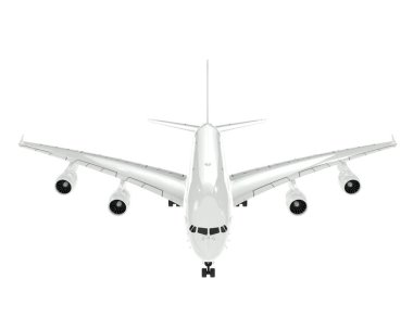 Commercial airplane isolated on background. 3d rendering - illustration