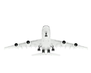 Commercial airplane isolated on background. 3d rendering - illustration