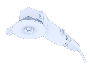 Beyaz arka plan üzerinde izole açılı taşlama tezgahı