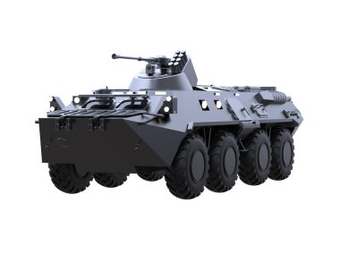 Beyaz arka planda bir savaş aracı. 3d görüntüleme - illüstrasyon